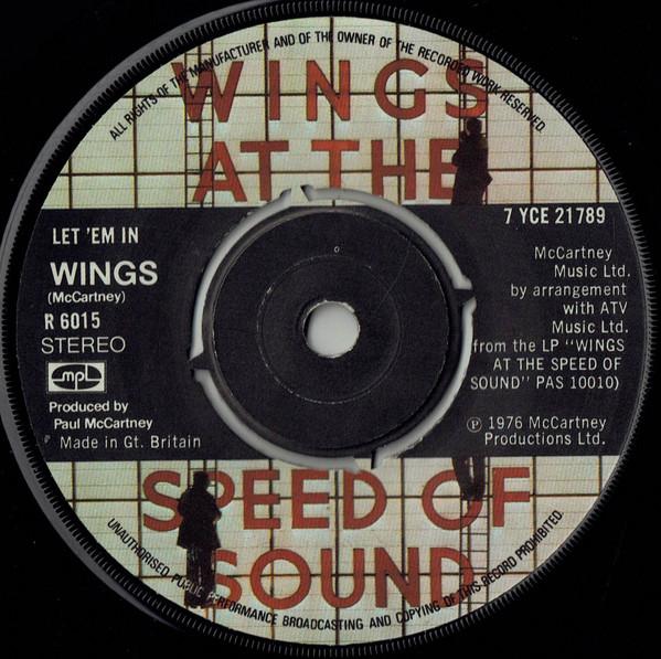 

7inch Record WINGS (2) - Let Em In 7YCE21789 MPL 1976 UK Rock Used