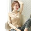 Spring Turtleneck Y2K Long Sleeve Elasticity Modal T Shirts for Women White Autumn Casual Slim Black Basic Gray Sexy Tops 90s Fashion
