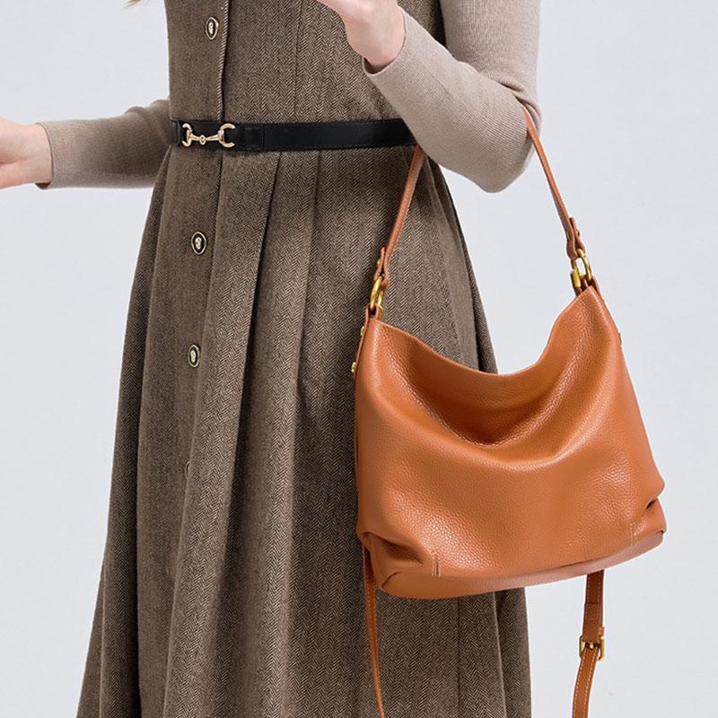 Genuine Leather Women Shoulder Bags Luxury Designer Large Capacity Women's Bag Versatile Cowhide Handbag Female Crossbody Bag