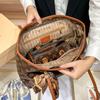 Leather Women's Bag New Vintage Flower Large Capacity Simple Tote Bag Versatile Handbag Shoulder Bag
