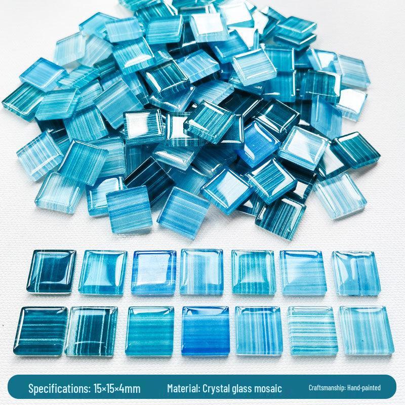 200g 1,5cm Transluzent 15mm Kristallmosaik DIY Handgemacht Buntes Glas Schnittpapier