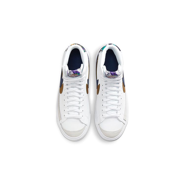 Nike Blazer Mid 77 SE GS Double Swoosh - White Gold Blue Void Kids Sneakers Metallic-Gold DD1847-102