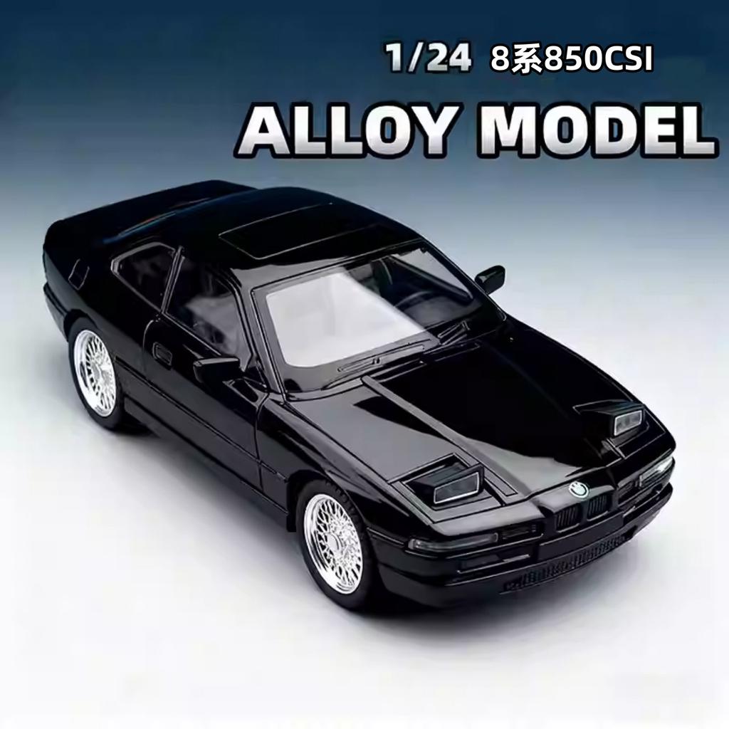 1:24 850 CSI Alloy Sports Car Model Diecasts Metal Racing Car Vehicles Model Simulation Sound Light Collection Kids Toy Gift