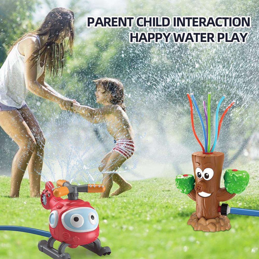 Cartoon Fire Hydrant Lawn Rotating Sprinkler - Automatic Watering & Play Toy