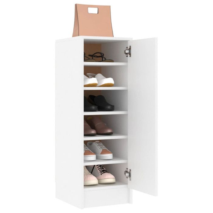 VidaXL Armoire à chaussures Blanc 32x35x92 cm Aggloméré 808972
