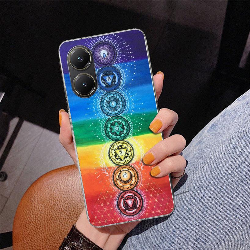 Yoga Chakra Spirituell Energi Universum Phnoe Fodral för Xiaomi Poco X5 X6 X7 Pro X4 Gt F7 Ultra M8 M7 Redmi 15C 15 13C 13 12C 12 Un