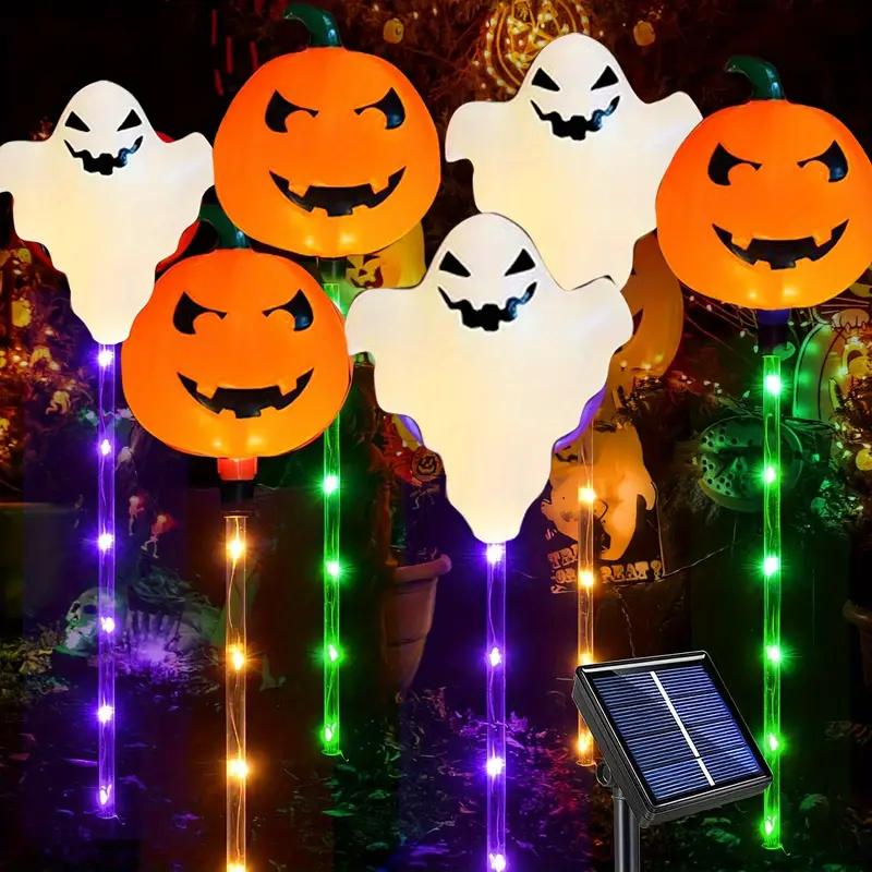 

Солнечные фонари для тыквенных садовых стоек на Хэллоуин, украшения на Хэллоуин, солнечные фонари для двора, водонепроницаемые фонари для патио в саду