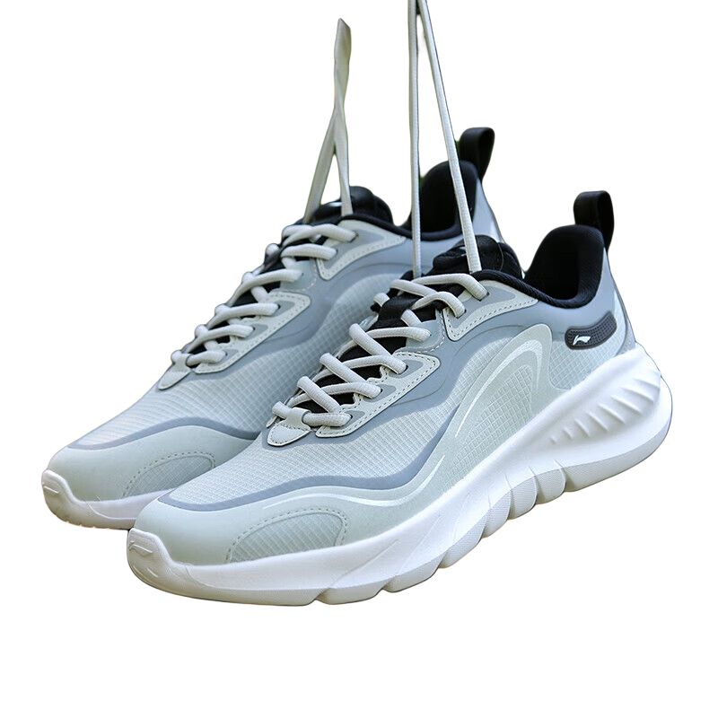 New LiNing Breathable Lightweight Rebound Low-Top Casual Running Shoes Men's Gray ARSU105-4