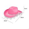 Rhinestes Tassels Cowboy Hat Jazz Cap Wide Cowgirl for Masquerade Fancy Dress Carnivals