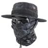 Camouflage Tactical Benny Hat Set Multifunctional Outdoor Fishing Bucket Hat Sun Protection Shade Breathable Round Edge Hat Men