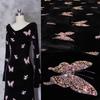 1/3/5Yards Floral Embroidery Colorful Beads Sequin Velvet Fabric for DIY Sewing Gowns Dress Cheongsam Clothing  Accessories