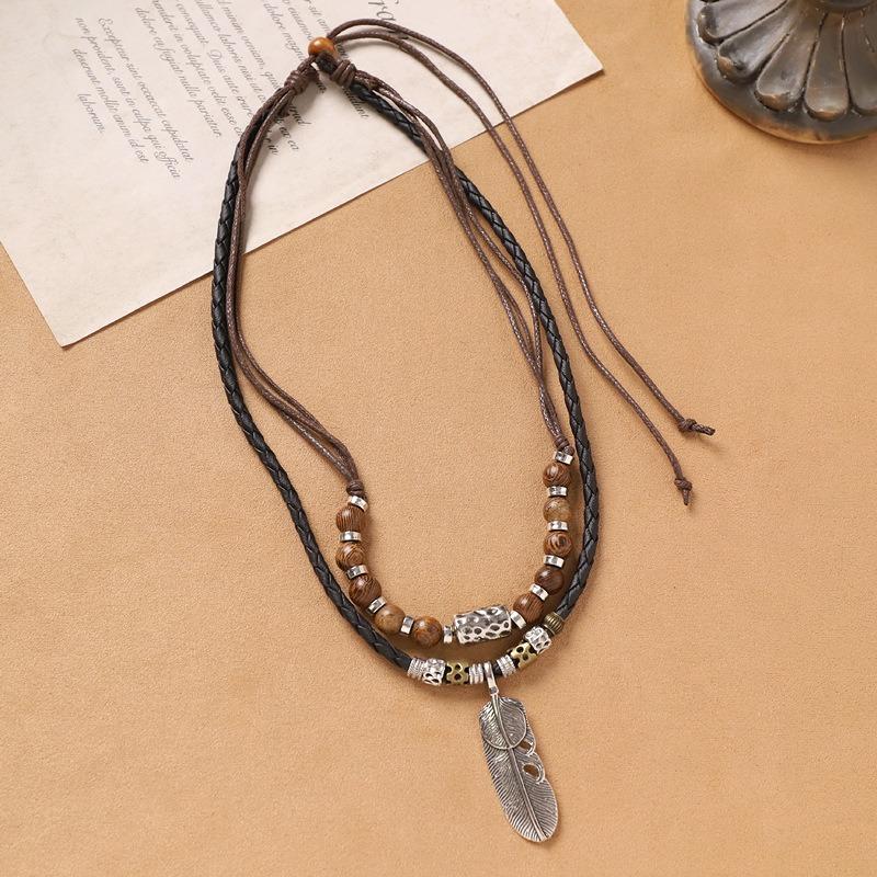 Handwoven Vintage Butterfly Necklace Bohemian Exotic Beaded Stacked Collarbone Chain Woman