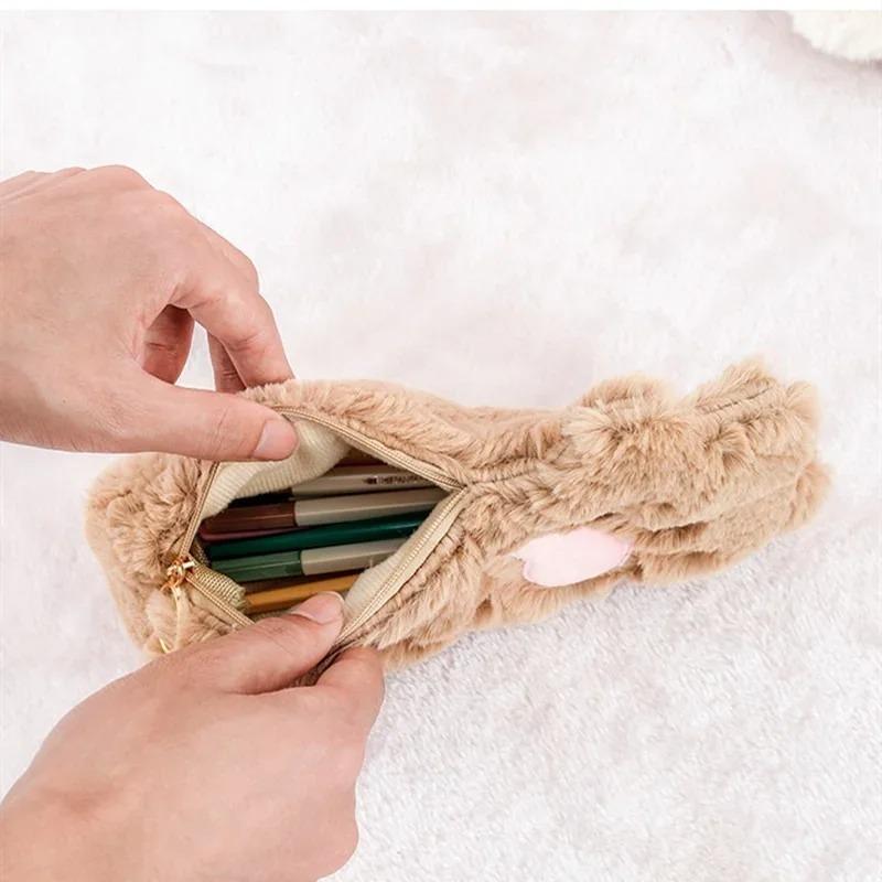 1PCS Plush Cat Claw Pencil Case Wallet Student Large Capacity Stationery Bag Pencil Bag Japanese Style Stationery Bag Study Supplies