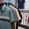 Pierre Cardin Men's Silk Blend Striped Polo Shirt