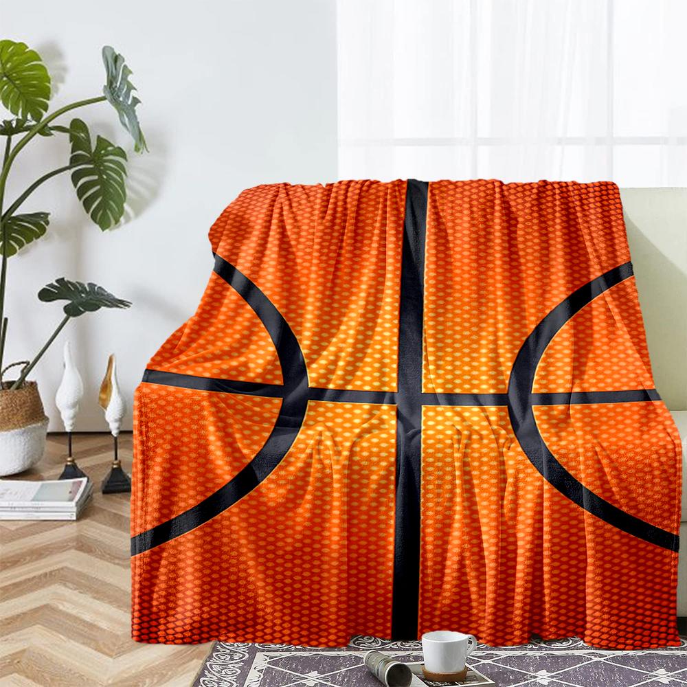 Deka s potiskem na téma basketbal - Ideální na pohovku, postel, cestování a venkovní použití | Lze prát v pračce, útulná a odolná.