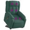 Electric Massage Recliner with Rising Function Dark Green Fabric