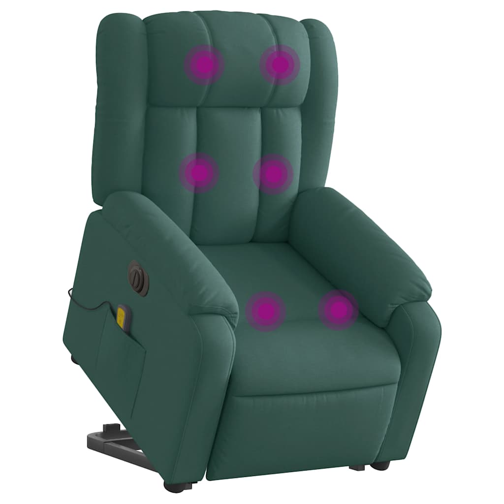 Vidaxl Lift Recliner Massage Chair, Electric, Reclining, Green
