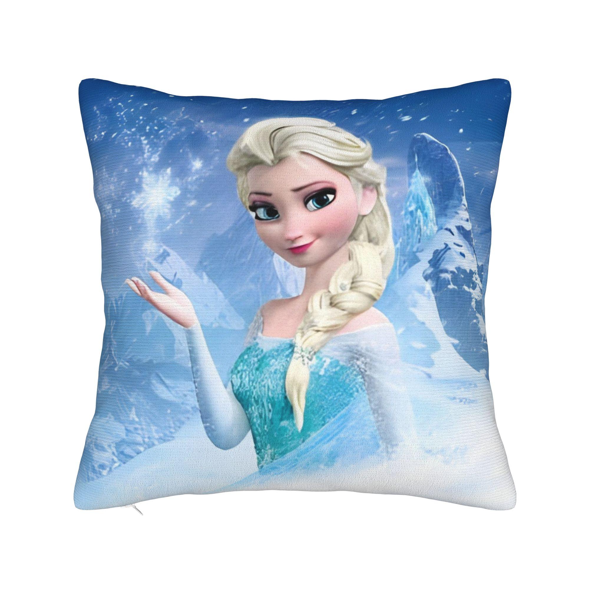 

Frozens Princess Elsa Pillowcase Printed Polyester Cushion Cover Gift Snow Queen Pillow Case Cover Bedroom Dropshipping 45*45cm 45cmx45cm