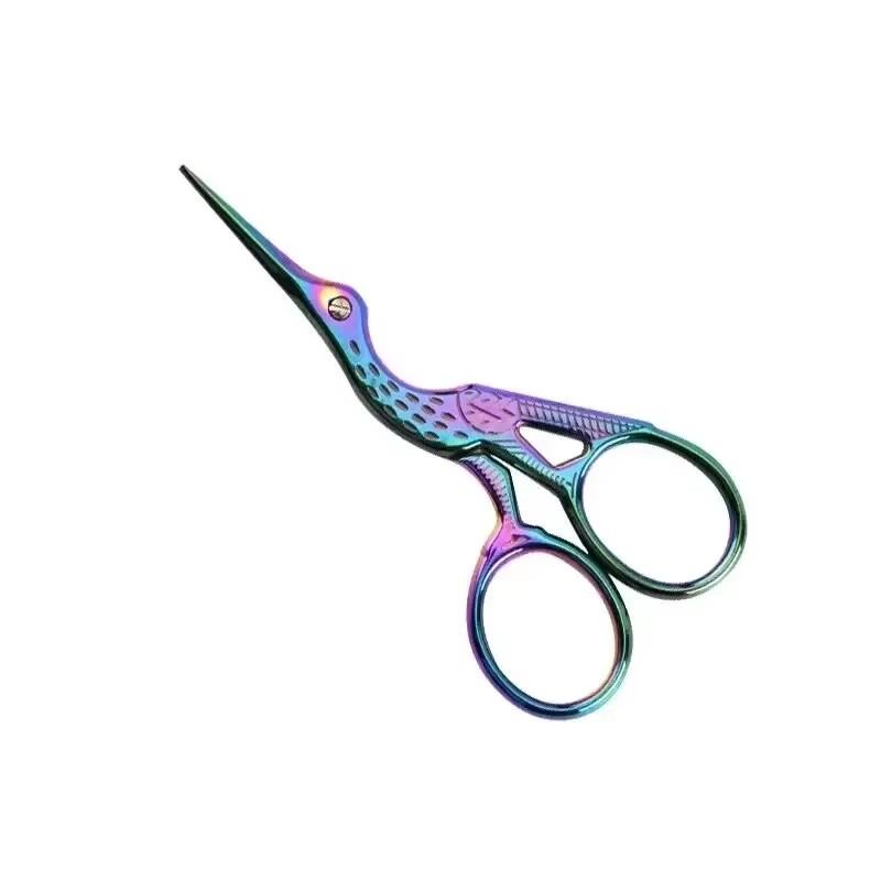Embroidery Scissors Rainbow Stork Scissors Stainless Steel Small Craft Scissors Dressmaker Shears for Embroidery Sewing