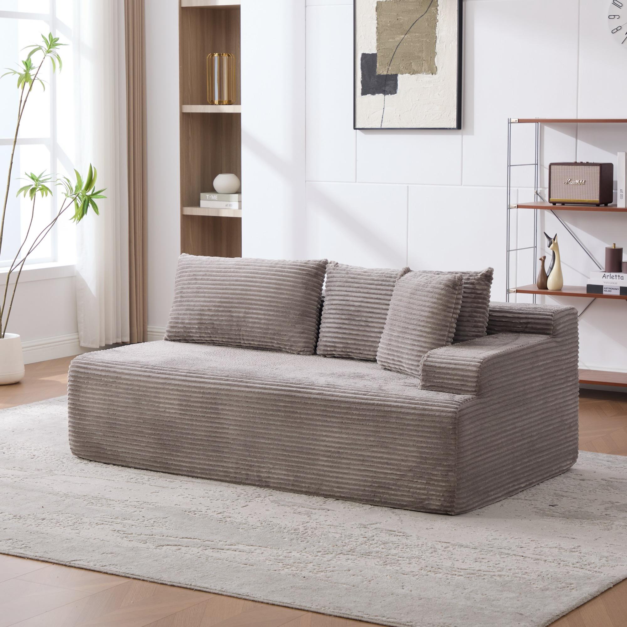 Modular Compression Sofa made of Chenille
