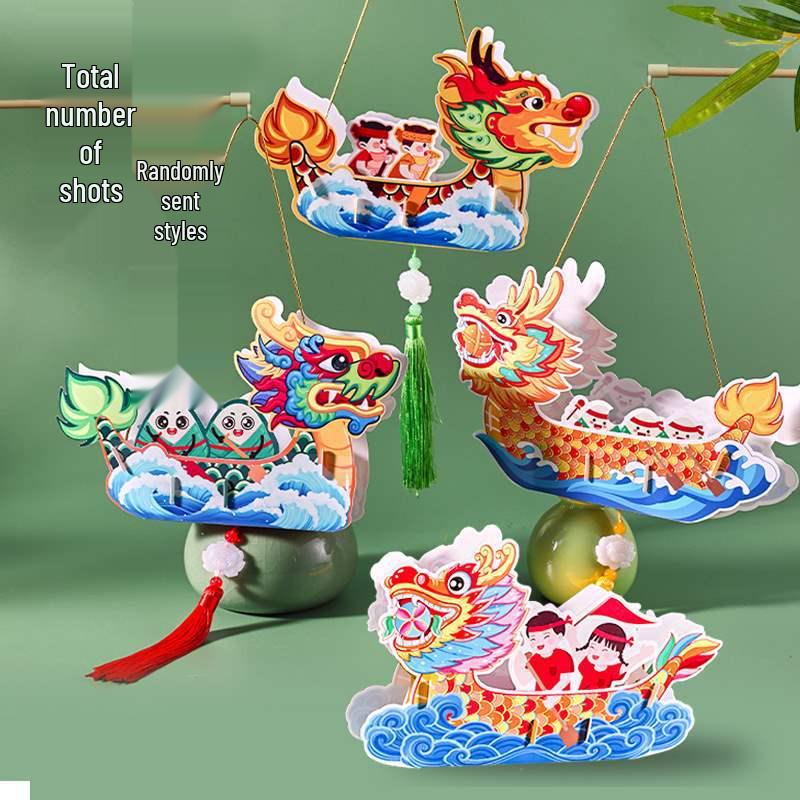 Handmade Dragon Boat Festival Lantern Craft Kit for Kids – Chinese Style Luminous Toy