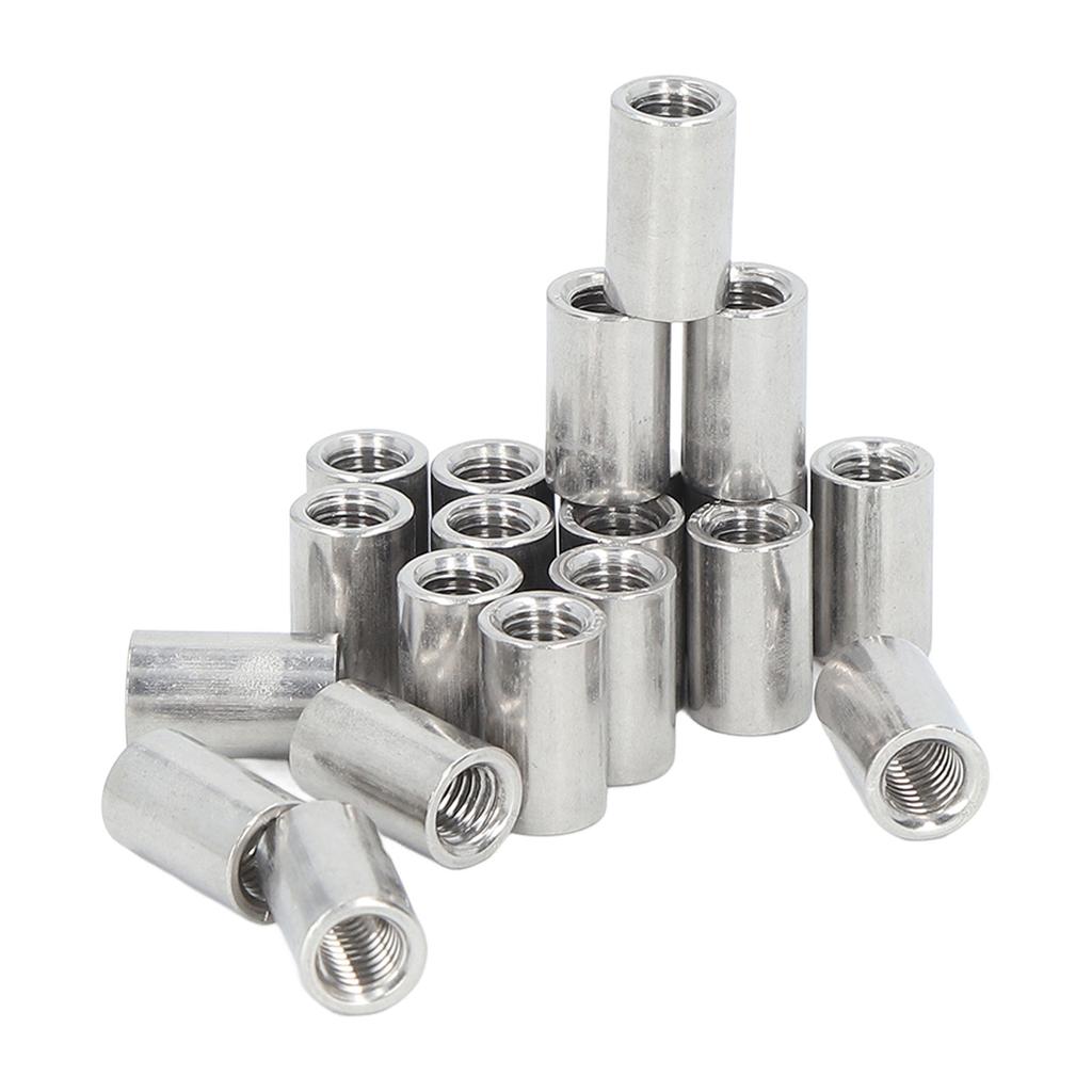 20Pcs Coupling Nut Stainless Steel M8 Round Rod Connector Nut Female Thread for Connection
