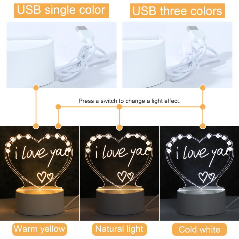 Note Board Creative USB Led Night Light Valentine's Day Gift Decor Nightlights Girlfriend Birthday Gift Wedding Decor Night Lamp