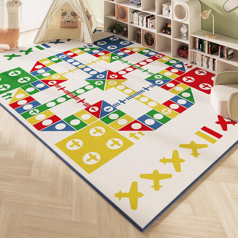 Crystal Pile Carpet Kids Room Soccer Game Rug Living Room Bedroom Playground Washable Carpet Dirt-resistan Non-slip Mats
