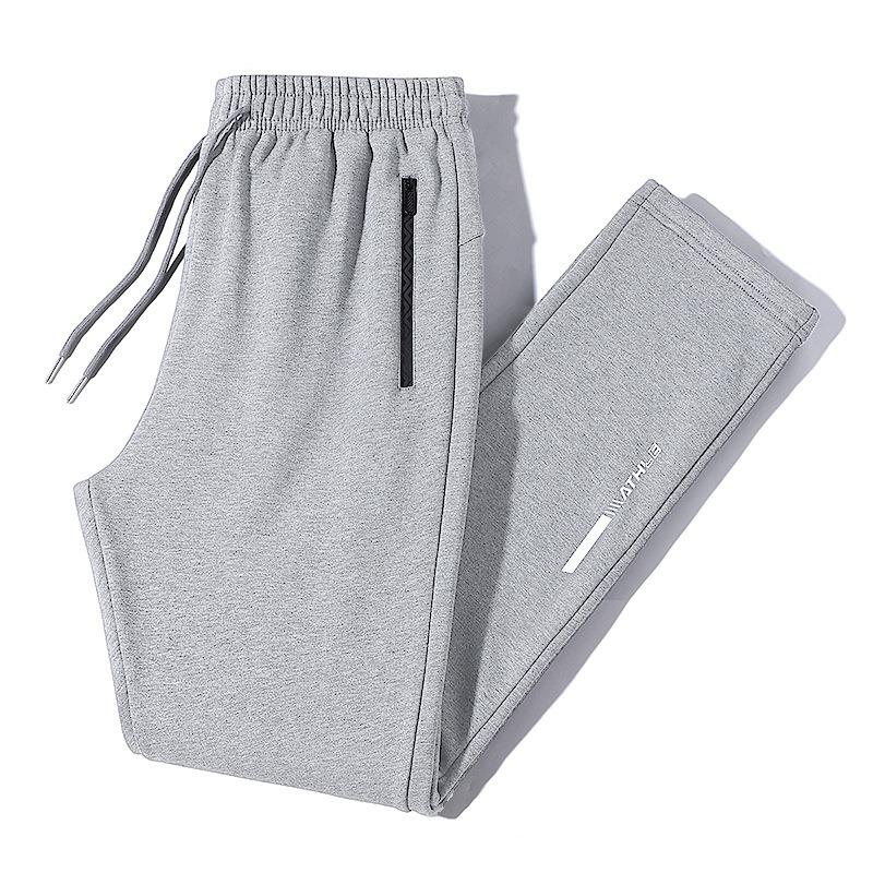 Gray Men's Spring and Autumn New Large Size Men's Pants Trousers Casual Drawstring Versatile Sweatpants Tube Pants Loose Sports