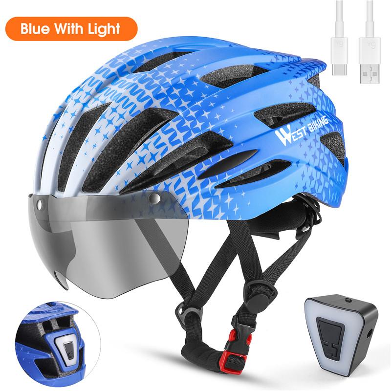 WEST BIKING Unisex Cycling Helmet Integrally-Molded Adjustable MTB Road Bicycle Safety Hat For Men Women Thickened Sport Helmet