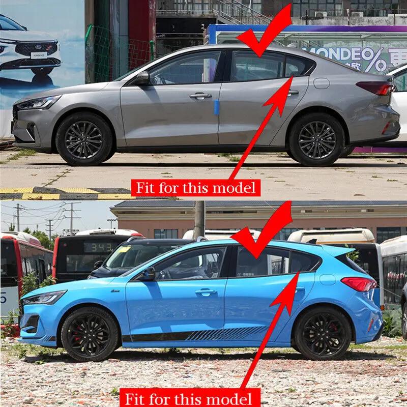 For Ford Focus 2019-2025 Sedan Hatchback Car Rear Louver Window Side Shutter Cover Trim Sticker Vent Scoop ABS Carbon Fiber Auto