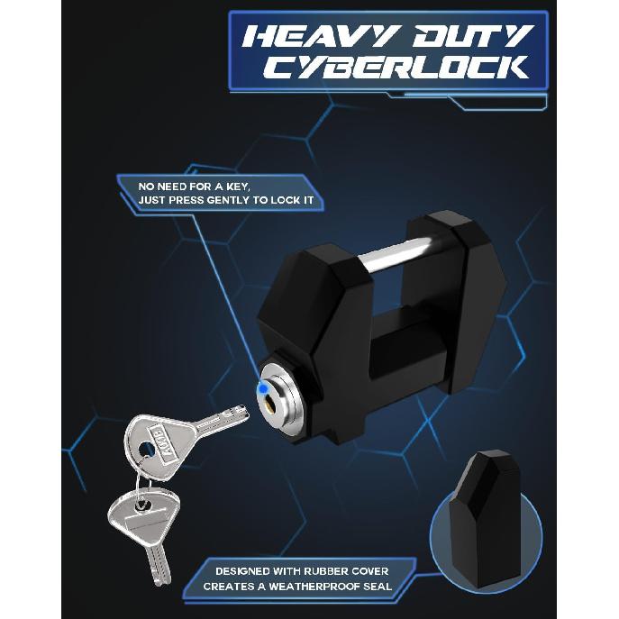 DEEAGLE Trailer Lock, Wide 1.2” Span, 1/4” Dia Trailer Coupler Tongue Lock, Wide Trailer Locks, Boat Trailer Locks For Towing Trailer Security,