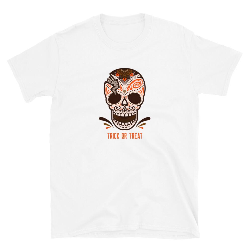 Halloween Skull Trick Or Treat Halloween Short-Sleeve Unisex T-Shirt S разноцветный