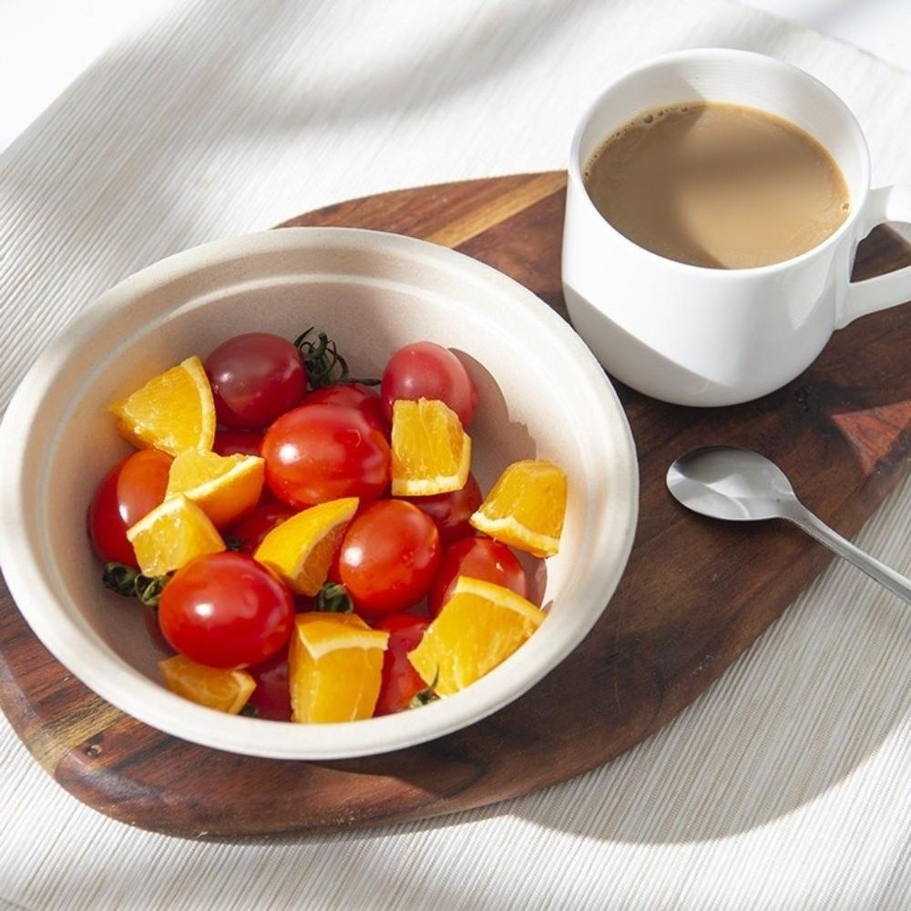 50Pcs Water Resistant Round Bowls Paper Pulp Bowl for Noodles Soup Rice and Takeaway Meals
