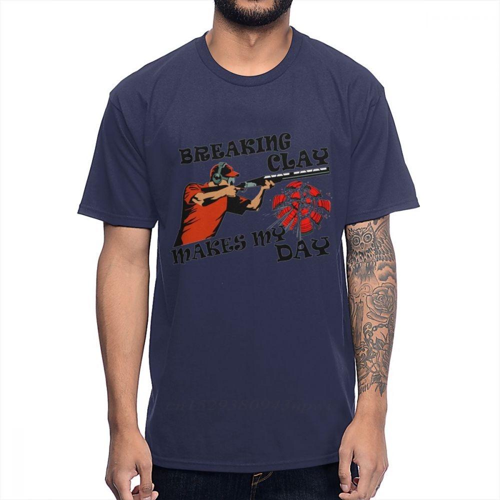 Man Leisure Clay  Trap Shooting For Skeet Shooting Fans T Shirt Round Neck Comfortable Cotton Anime Homme Tshirt