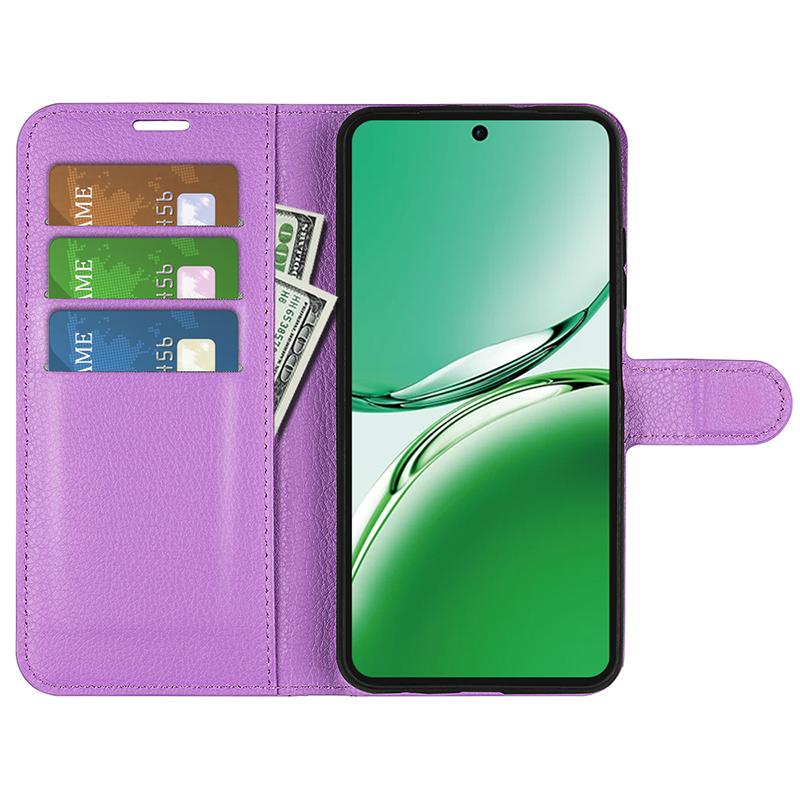 For Oppo Reno12 F 5G Phone Case Litchi Texture Anti-Drop Leather Wallet Cover