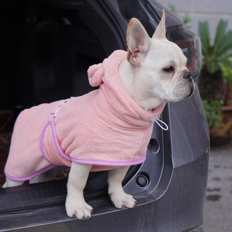 High Absorbent Cat Bathrobe for Dog Pet Bath Towel Quick Dry Bath Coat Soft Bath Robe for Medium Large Dogs Pet Clothes
