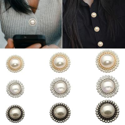 10Pcs Handmade Sewing Button Needlework Sewing Accessories Shiny Rhinestone Pearl Clothing Buttons Shirt Buttons