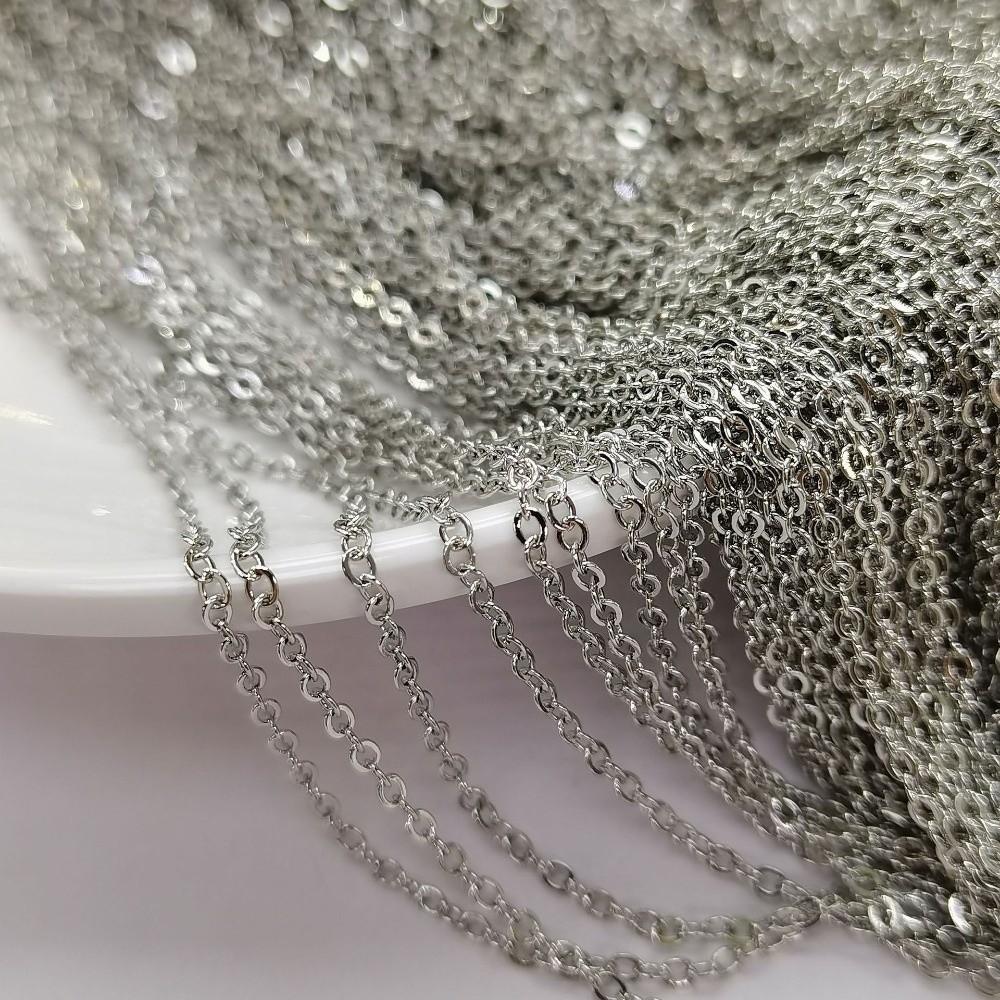 Jewelry Making Components 1Roll O Shape Cross Chains 10 Meters DIY Stainless Steel Chain 2mm DIY Collarbone Chain Bracelet For