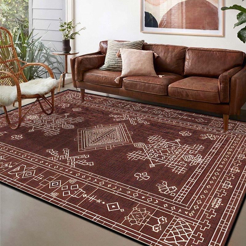 

American Retro Living Room Carpet Geometric Classical Decoration Sofa Non-slip Rug Easy Clean Bedroom Cloakroom Soft Floor Mat 60*90cm