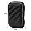 Portable Hard Drive Case with USB & Cable Storage - Carbon Fiber Zipper Pouch for U Disk, Mobile Phone Charger, Data Cables