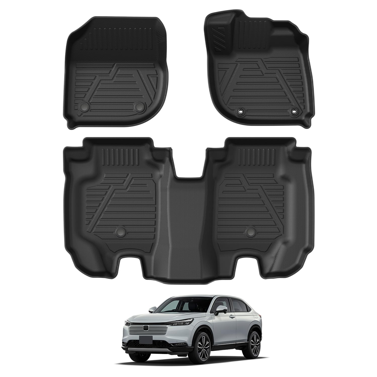 

Virauto Honda Vezel RV Series 3D коврики для 1-го и 2-го рядов Апрель VEZEL Специально разработанные автомобильные коврики TPE Водонепроницаемые Защита от царапин и пятен Истирание