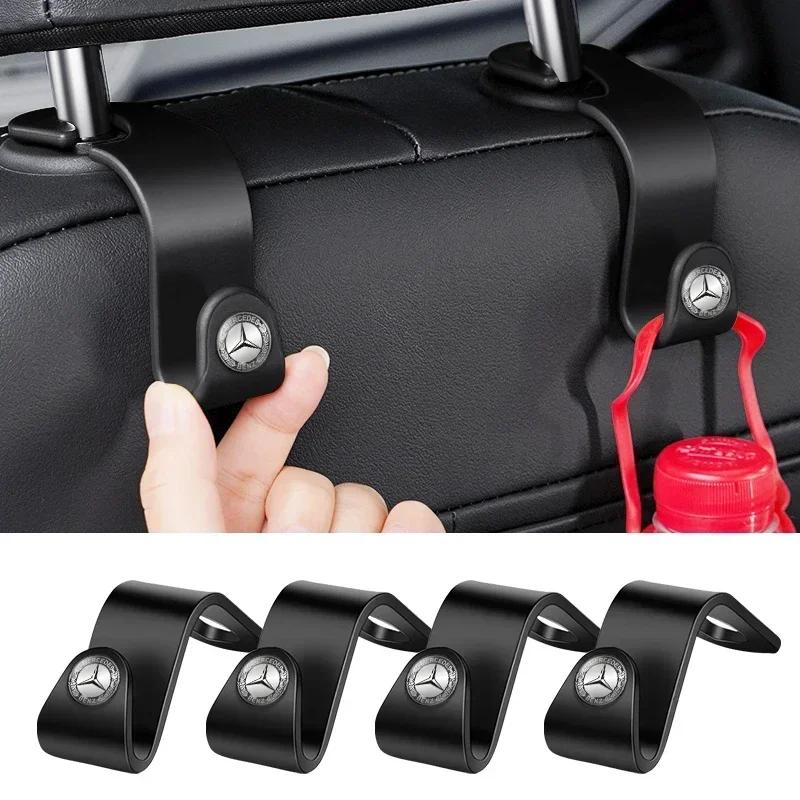 WVWGI1 For Benz GLC GLK 1/2pcs Car Clips Front Seat Headrest Organizer Holder For Mercedes Benz C180 C200 C260 C300 W108 W124 W126 W140