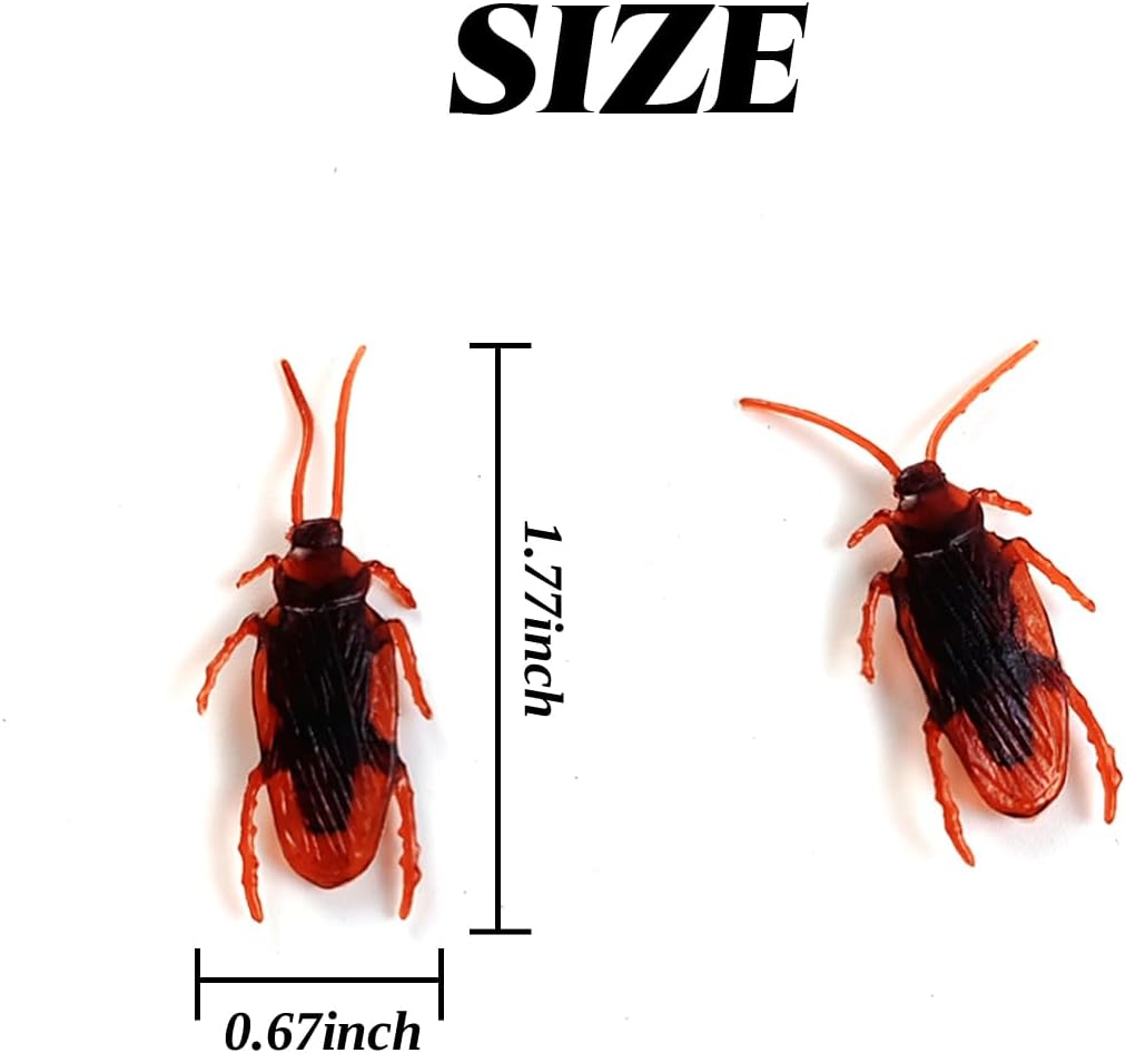 Fake Kakerlaken Spielzeug Set, Realistische Fake Kakerlaken Tolle Möglichkeit, einen Streich zu spielen, Falsche Kakerlaken für Halloween Streichspielzeug, Kinder Trick Witzspielzeug Erwachsene