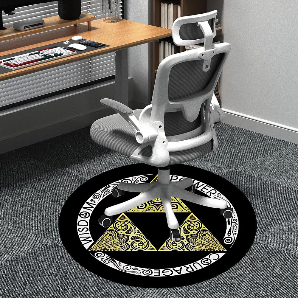 Legend of Zelda Power Courage Office Round Area Rug, Indoor Mat Suitable For Office,Living Room Home Decor, Room Deco A0908134