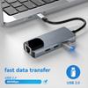 2025 New 4-in-1 USB C HUB Adapter Docking Station with Dual USB C and RJ45 for Pro/Air Laptop