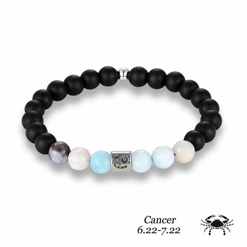 12 Constellation Bracelets, Energy Stone Frosted Stone Bracelets, Personalized Trend Yoga Bracelets.