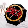 1pc Slayer Band Logo Automatic Personality Umbrella | Portable Foldable 8-Rib Manual Open, Cute Halloween & Christmas Gift for Outdoor, Casual Accesso