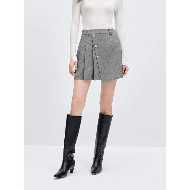 PEACEBIRD Women s Pleated A-Line Mini Skirt S