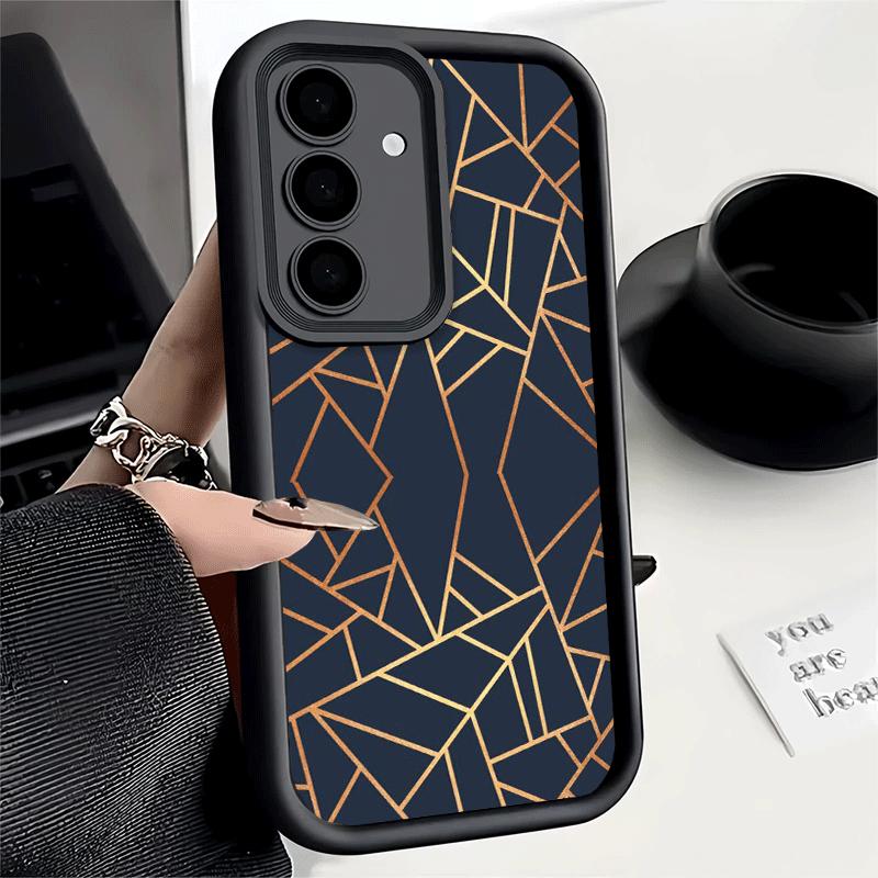 Phone Case for Samsung Galaxy S26 S25 Ultra S24 FE Geometric Marble Pattern Shell S23 Plus S22 + S21 S20 5G Soft Silicone Funda